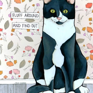 Fluff Around, cat wall art print