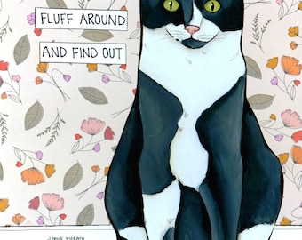 Fluff Around, cat wall art print