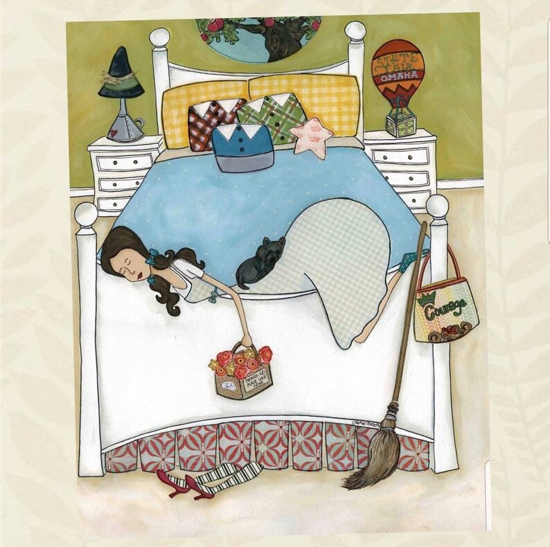 Dorothy S Room Of Oz Dorothy S Bedroom Land Of Oz Wizard Of Oz Art Print Scarecrow Cowardly Lion Glenda The Witch Ruby Slippers
