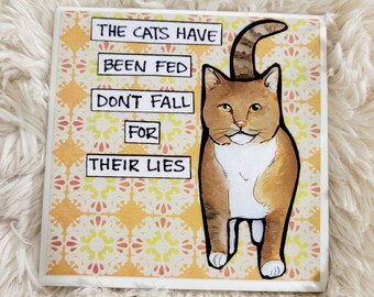 Their Lies cat decorative tile