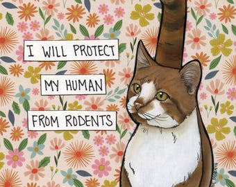 From Rodents, orange cat wall art print