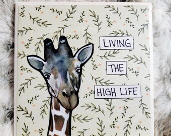 High Life, giraffe decorative coaster tile