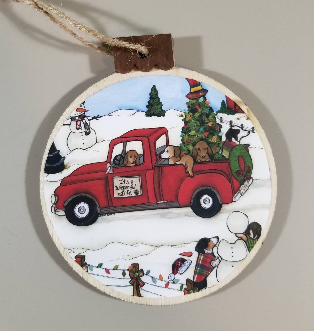 Winter Wienerland Dachshund Christmas Vintage Red Christmas