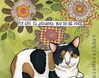 Judging You cat art prints