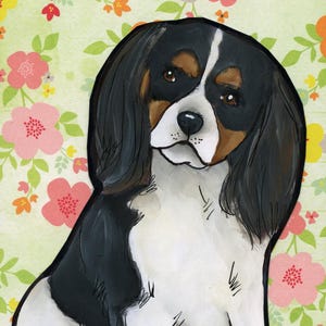 Stampa artistica del Cavalier King Charles Spaniel: divertente regalo per gli amanti dei cani