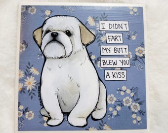 I Didn't Fart, Pekingese dog decorative coaster tile