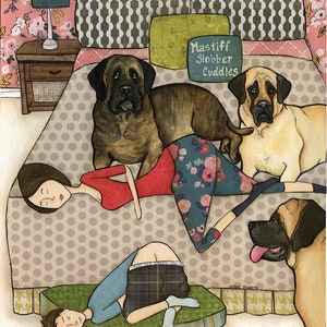 Mastiff Slobber Cuddles, wall art