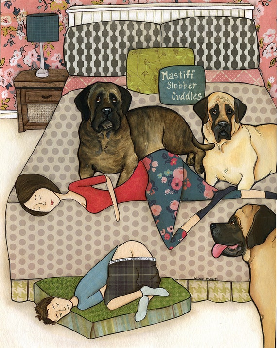 Mastiff Slobber Cuddles, wall art