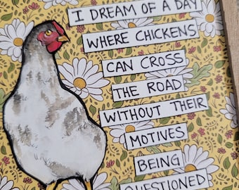 Cross the Road, chicken original painting