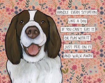 Every Situation, Springer Spaniel dog wall art print gifts
