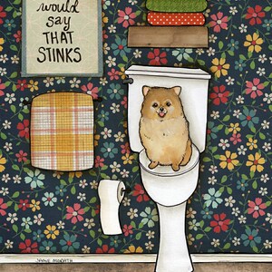 That Stinks, Pomeranian dog wall art print