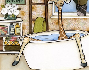 High Life, giraffe art print