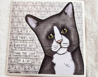 Greater Gift, cat decorative coaster tile