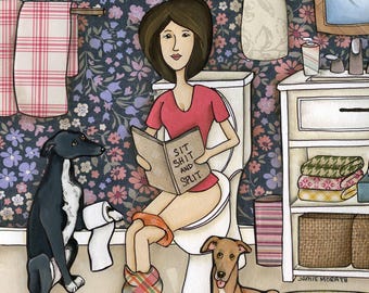 ORIGINAL PAINTING, My Lady, Greyhound dog art