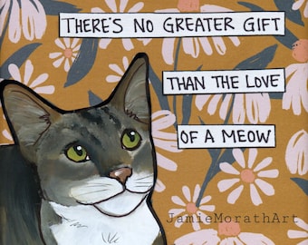 Greater Gift Meow cat wall art print