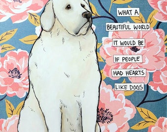 Beautiful World Great Pyrenees,dog wall art print gifts