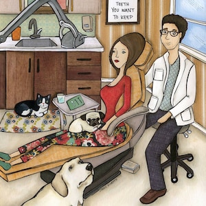 Brush The Teeth, dog wall art print, dentist office