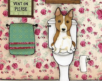 ORIGINAL PAINTING, Turn Vent On, Corgi dog wall art