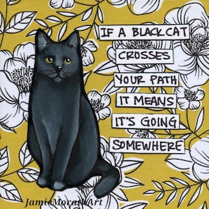Going Somewhere cat wall art print