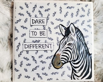 Dare to be Different, zebra decorative coaster tile