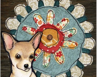 Flower Chihuahua, wall art print
