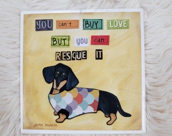 Doxie Rescue, dachshund tile