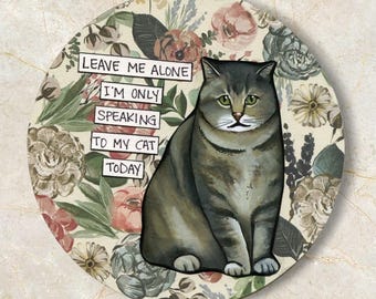 Tabby Cat Ornament, Leave Me Alone