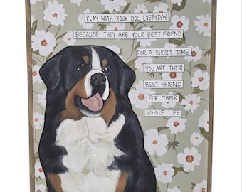 BEST FRIEND, Bernese Mountain dog hand created wall art signs