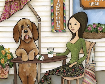 ORIGINAL PAINTING, Starpops, doodle dog art