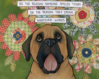 Whatever Works, English Mastiff dog wall art print