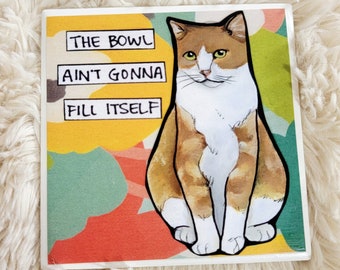 Fill Itself cat decorative tile