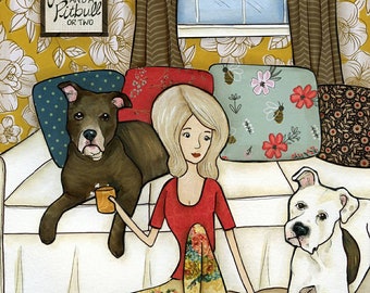 Love And A Pitbull, art print