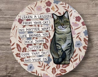 Tabby Cat Ornament, Learn a Lesson