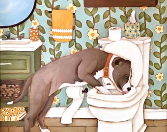 The Dog, Pitbull dog wall art print