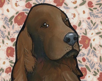 Blessed, Irish Setter dog wall art print. Great gift ideas for dog lovers.