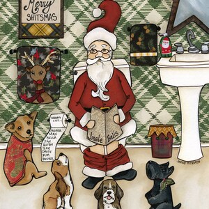 ORIGINAL PAINTING Merry Shitsmas- Original mixed media painting