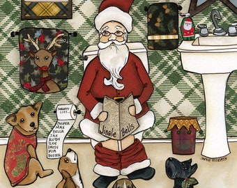 ORIGINAL PAINTING Merry Shitsmas- Original mixed media painting