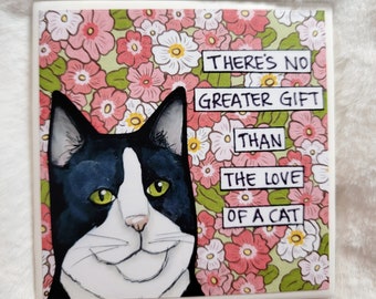 Greater Gift cat decorative coaster tile