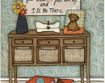 I'll Be There, dachshund dog wall art print