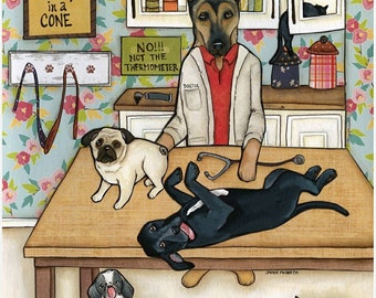 Dogtor, dog veterinarian wall art print