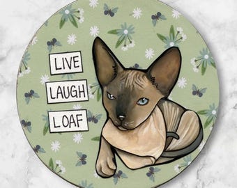 Live Laugh Loaf cat ornament