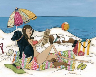 Rescue Them, dog beach wall art print