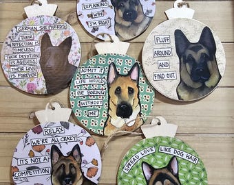 German Shepherd Ornaments