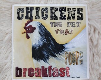 Poop Breakfast ceramic tile