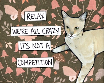 Competition, cat wall art print