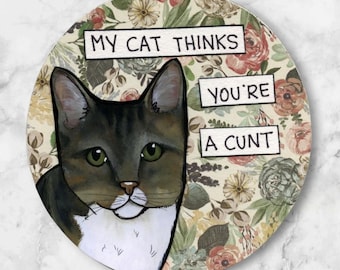 Tabby cat ornament, My Cat Thinks