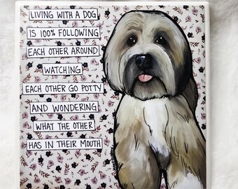 Living With My Dog, Havanese dog coaster tile