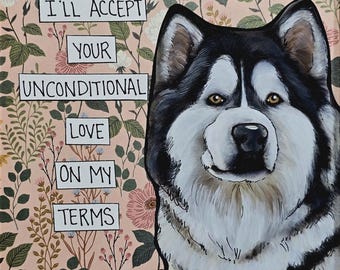 On My Terms, Malamute dog wall art print