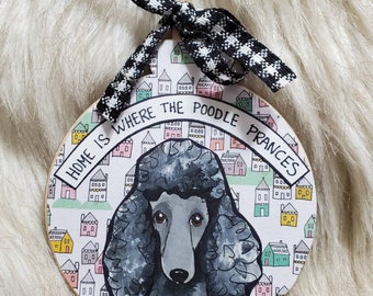 ONE of a KIND ORIGINAL Black Poodle ornament