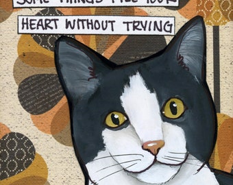 Fill Your Heart cat wall art print